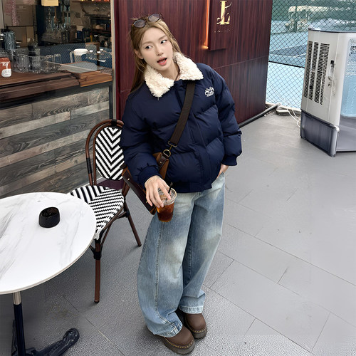 300斤大码女装遮肉休闲百搭棉衣