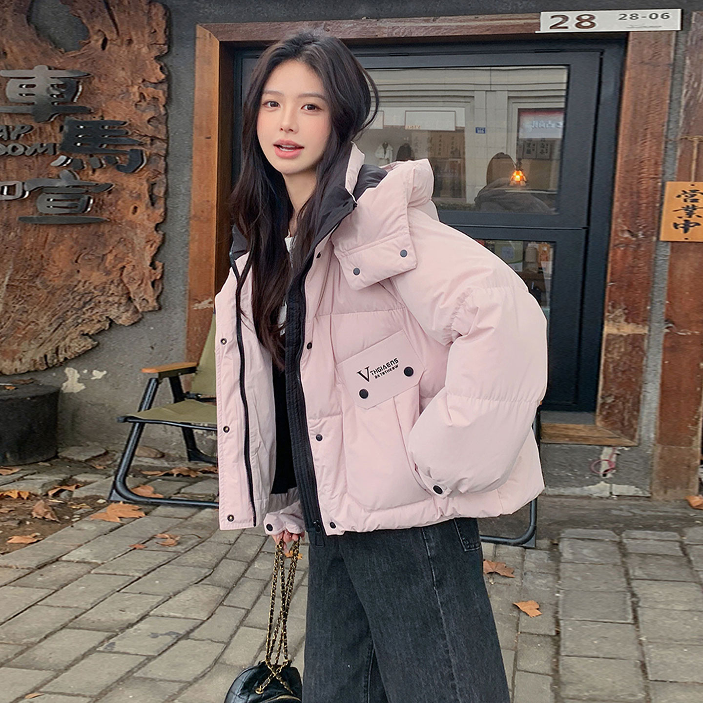 特大码女装时髦减龄ins夹棉外套