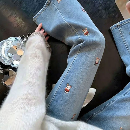 大码巨好看女装胖mm显瘦直筒裤女
