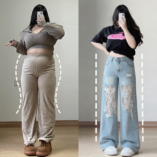 300斤胖mm大码韩里韩气的裤子女