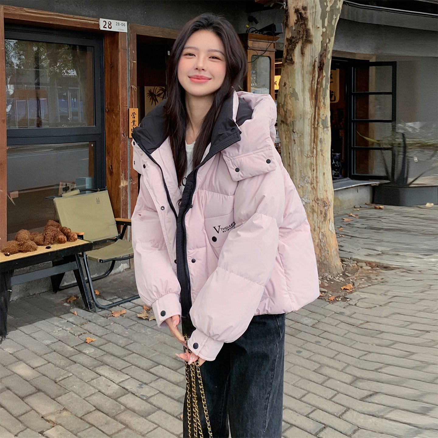 300斤特大码超好看的夹棉棉服女