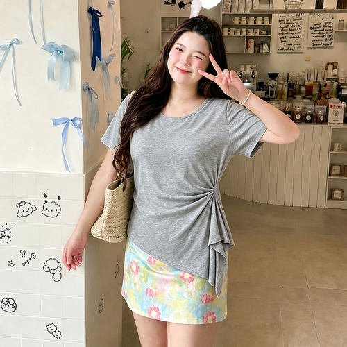 胖mm大码显瘦休闲减龄夏季短袖女