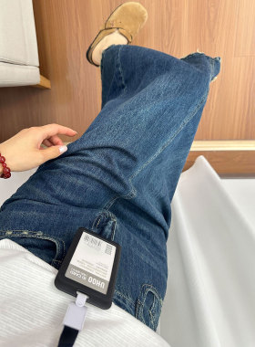 特大码胖mm蓝色高腰包臀牛仔半身裙女夏季穿搭遮肉显瘦中长款裙子
