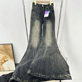 弹力显瘦不贴腿喇叭裤 胖mm大码 女 穿搭高级感牛仔裤 女春季 女装 美式
