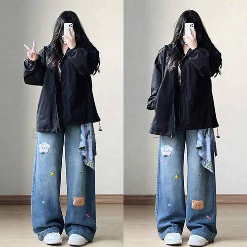 大码女装学院风时尚百搭阔腿裤女