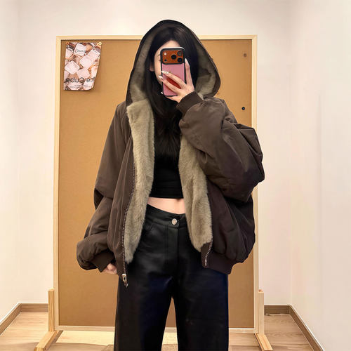 特大码胖mm设计感时尚简约棉衣女