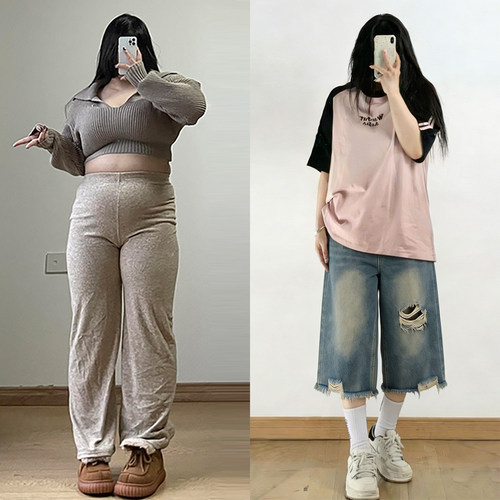 大码女装慵懒风时尚休闲阔腿裤女