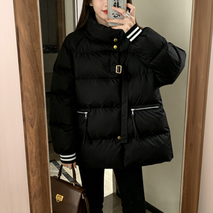 保暖加厚高级感棉服上衣 黑色百搭显瘦棉衣外套女冬季 胖mm大码 女装