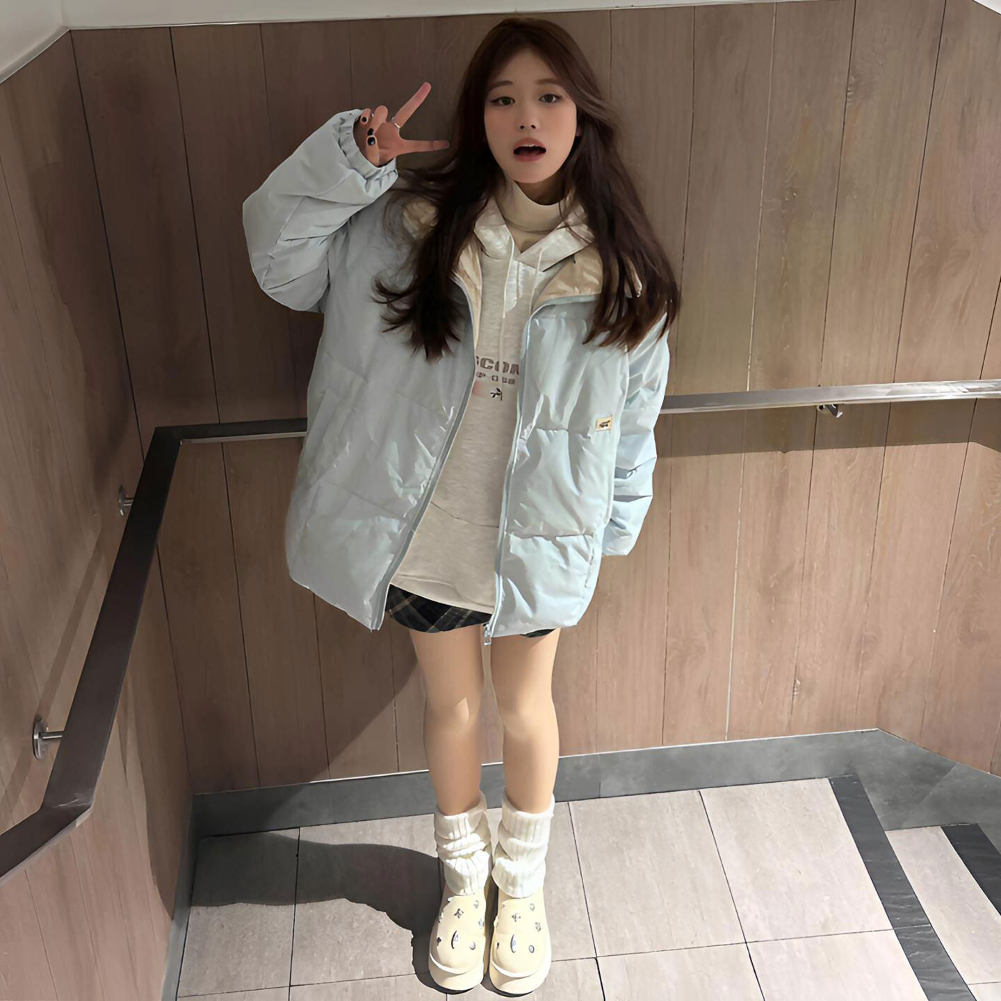 大码女装胖mm蓝色简约百搭加厚外套女冬季学院风时尚休闲保暖棉服,女装/女士精品,大码棉服,淘宝优惠券,粉丝福利购,淘宝优惠卷