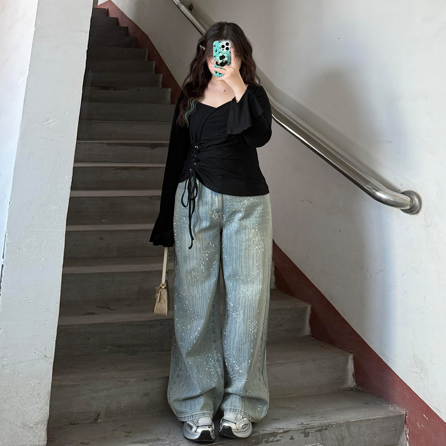 大码女装胖mm宽松显瘦百搭裤子女