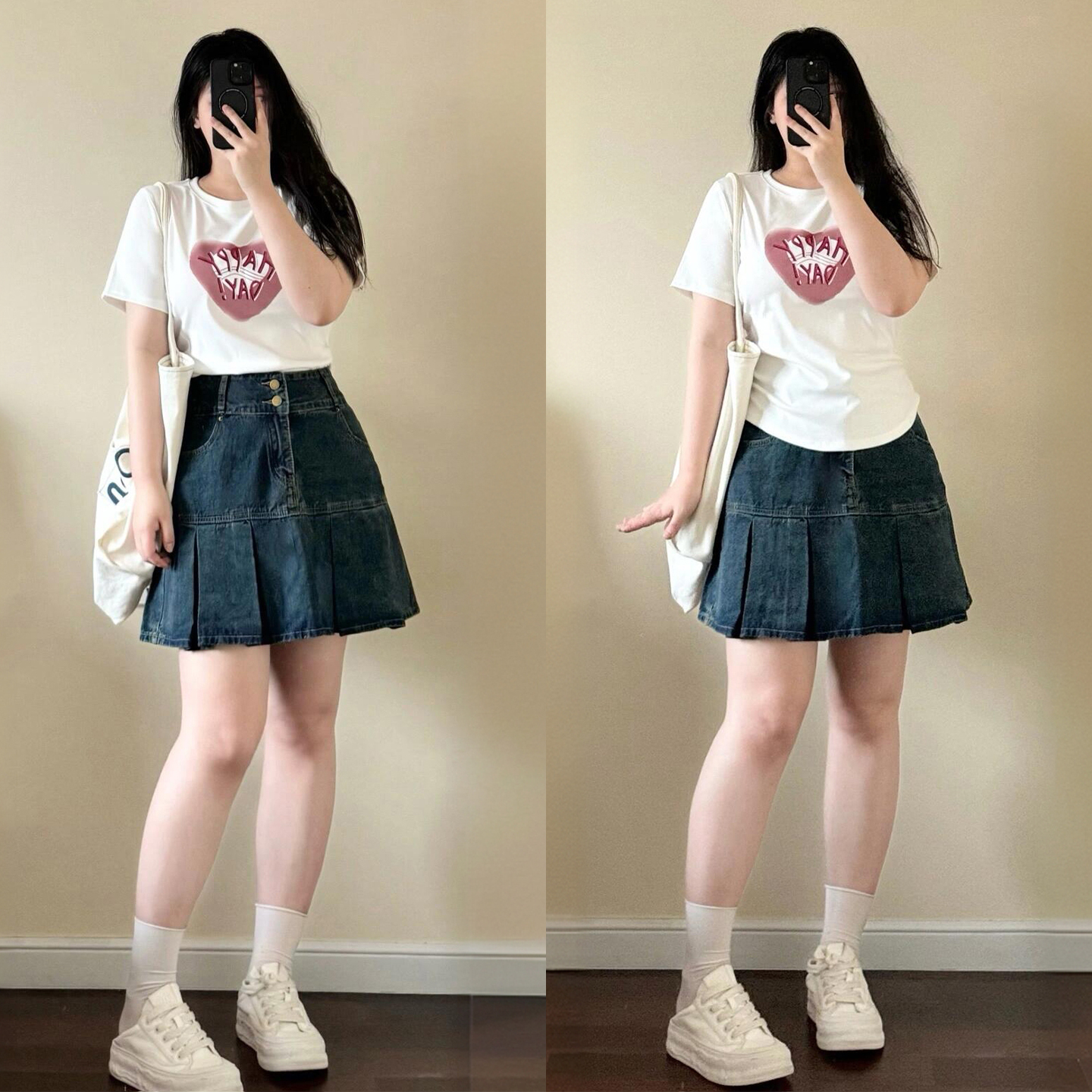 胖mm大码女装高腰百褶牛仔半身裙女夏季新款遮肚子显瘦学生短裙子