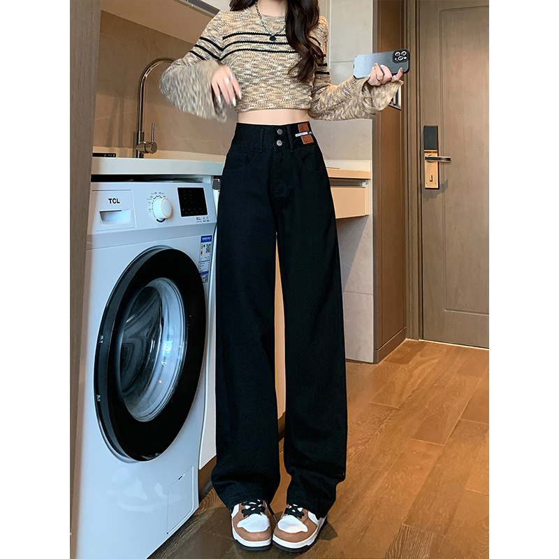 特大码美式ins高腰遮肉显瘦长裤