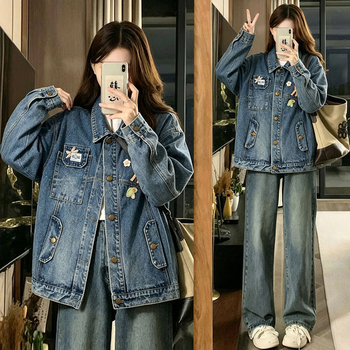 特大码胖mm高级感工装夹克外套女