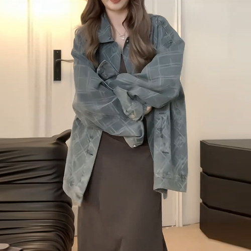 特大码翻领美式ins韩版夹克外套