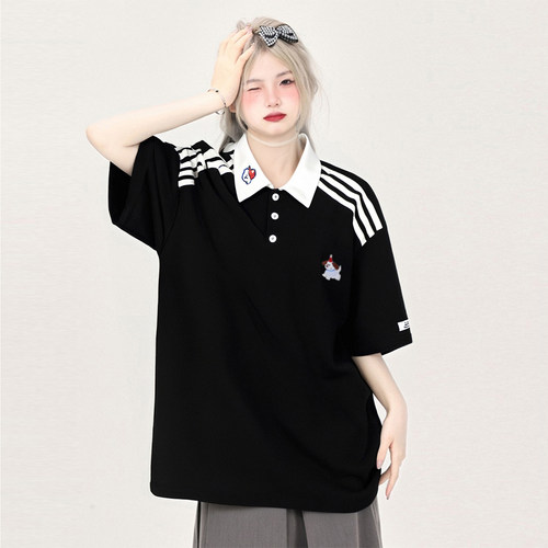 300斤大码女装韩系小狗刺绣上衣