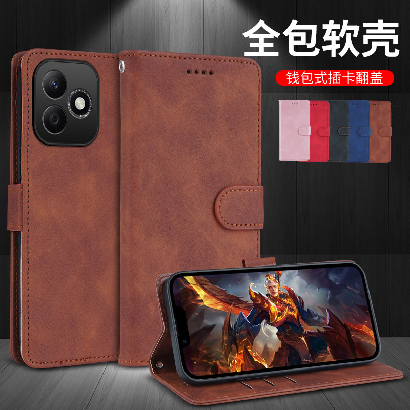 适用于华为荣耀Play9Pro手机壳 LYN一AN00外壳防摔硅胶软套商务保护全包插卡带盖磁吸翻盖皮套挂绳卡包男女潮