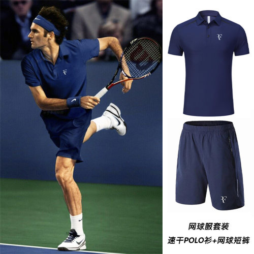 费德勒网球服套装男速干POLO短袖