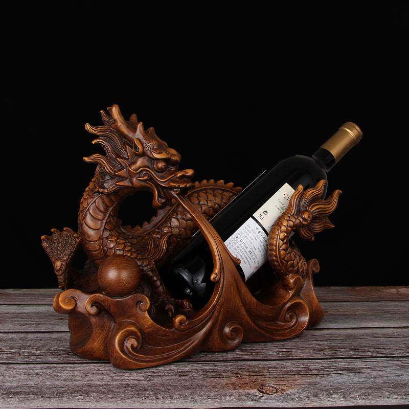 创意生肖龙红酒架酒瓶置物架葡萄酒架客厅酒柜装饰酒托空酒瓶收i.
