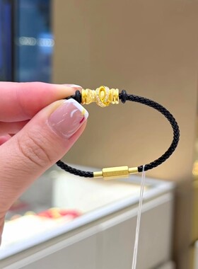 周大福吊坠代购 国韵传承系列足金黄金钻石吊坠女 花丝如意锁镶钻