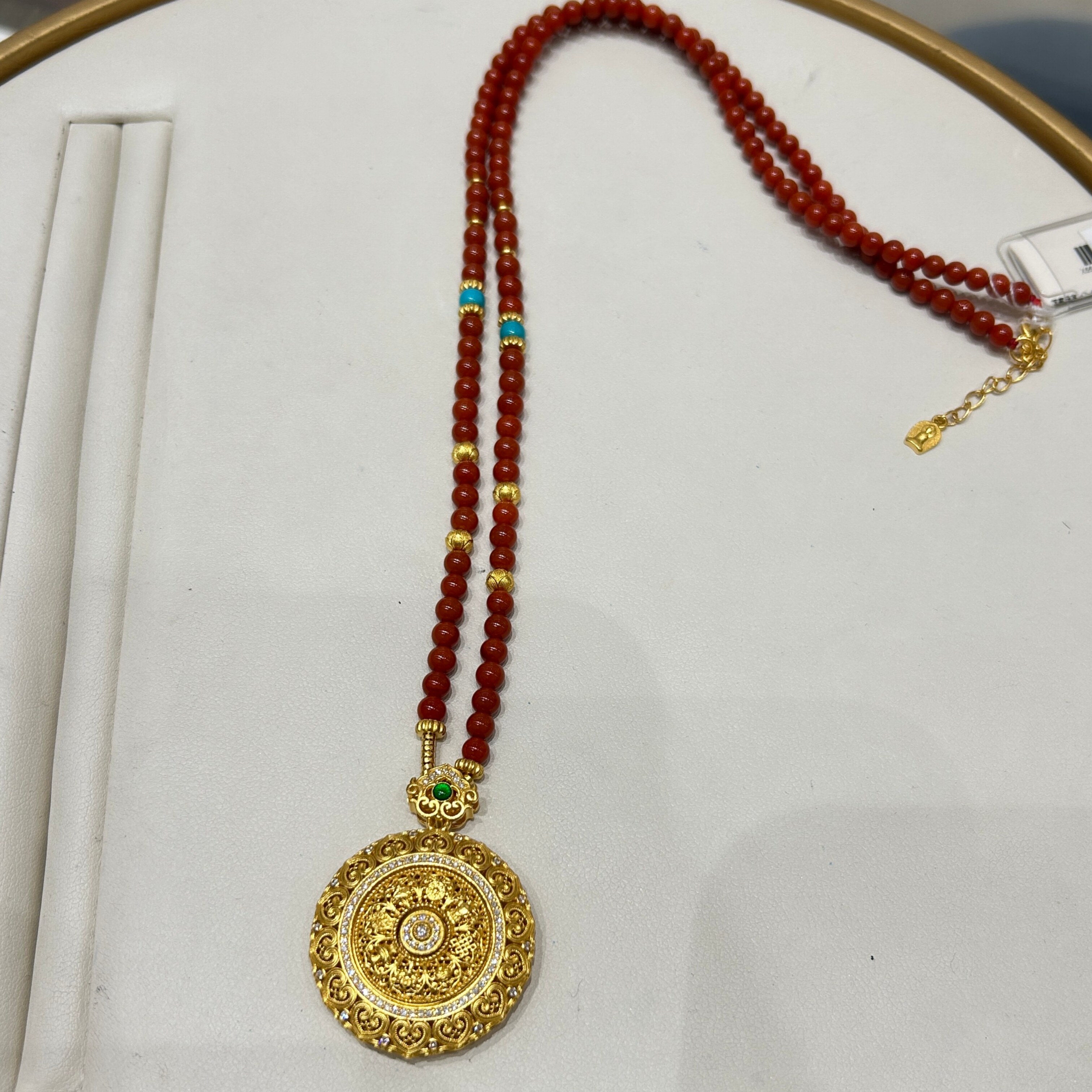 TSL谢瑞麟代购 足金999八宝罗盘黄金钻石手链手串女 专柜正品克减