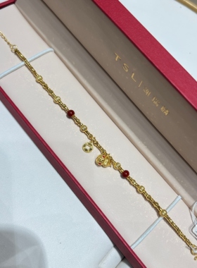 TSL谢瑞麟代购 足金999葫芦钱币碎金子黄金手链手串女 专柜正品