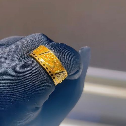 周大福代购 盛世华彩传承系列黄金戒指足金扳指 鎏彩新款R38791