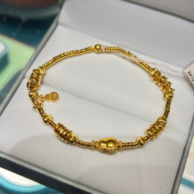 TSL谢瑞麟代购 足金999爆闪盘缠招财纳福黄金手链手串女 专柜正品