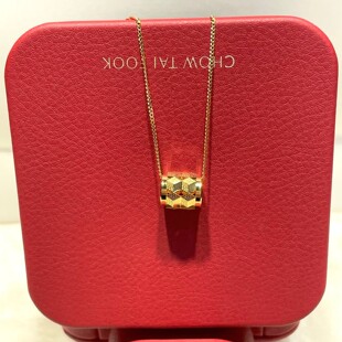 周大福代购 传福系列黄金立体福字足金项链套链女 新款正品R39180