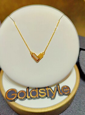 六福珠宝Goldstyle足金点钻项链