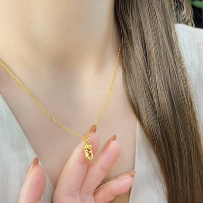 六福珠宝代购 富贵安康宝剑小配件足金黄金吊坠挂坠 新款专柜正品