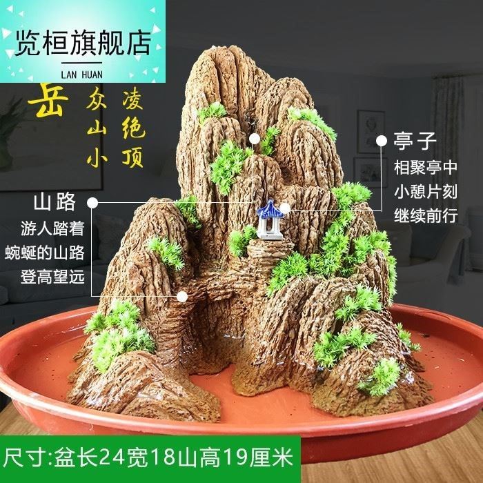 吸水石盆景水石摆件鱼缸假山流水景观室内微景观奇石客厅观赏石