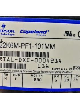 CR18K6-PFV-525/970 CR22K6M-PF1-101 CR22K6M- TFM谷轮2匹压缩机