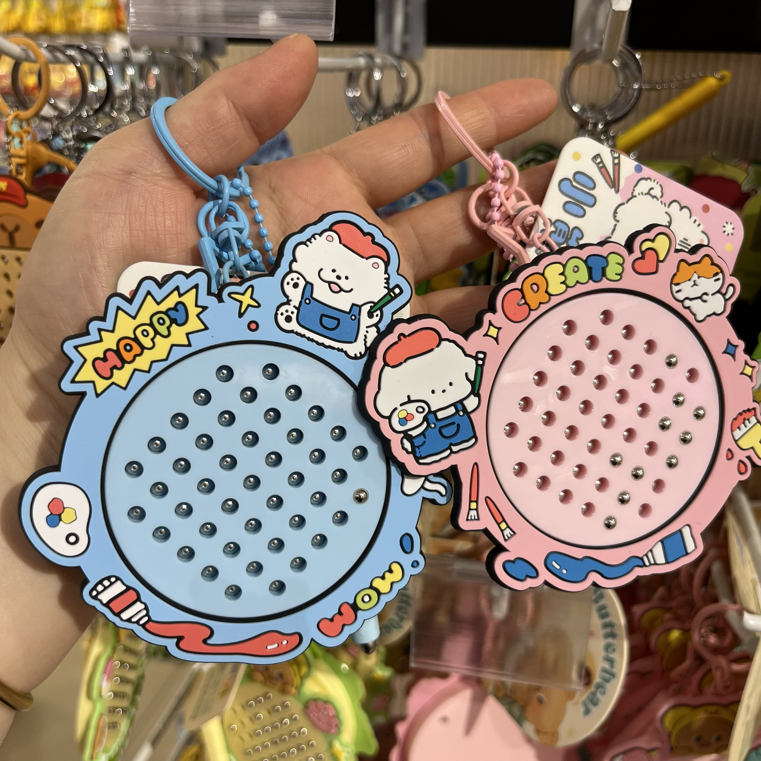 新款可爱小画家磁吸钢珠画板钥匙扣挂件包包挂饰小礼品玩具情侣挂