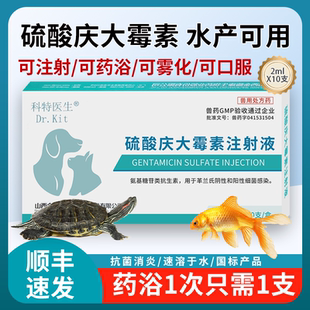 庆大霉素鱼用水族鱼药烂身烂尾乌龟肺炎雾化猫咪狗狗肠炎抗菌消炎
