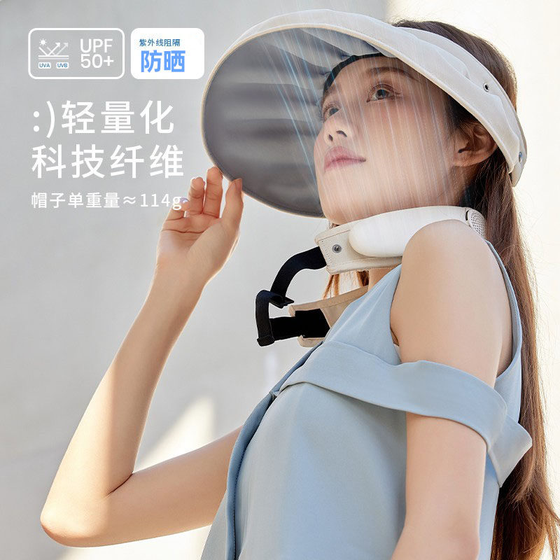 新款挂脖风扇带帽子遮阳户外露营野外随身便携式小型挂脖子风扇usb充电无叶降温神器制冷长续航静音强力