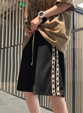 Fashion Loose Mid Waist Capris for Men时尚宽松中腰五分裤男士