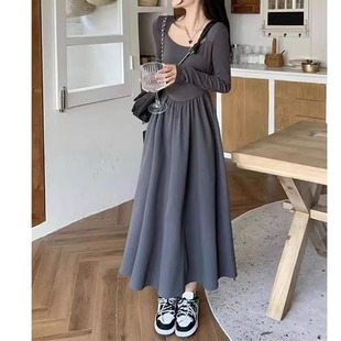 Pure Desire Wind Waist Mid length Skirt 纯欲风收腰中长款裙子