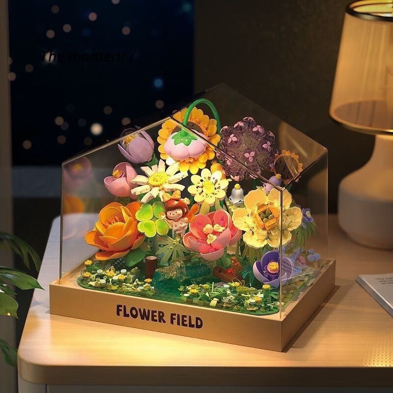 费米盒子花野漫游记肉肉酱积木花女孩子拼装积木玩具摆件新年礼物,玩具/童车/益智/积木/模型,普通塑料积木,淘宝优惠券,粉丝福利购,淘宝优惠卷