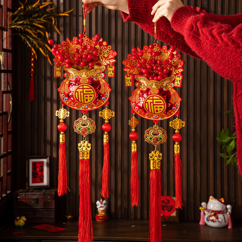 新年装饰挂件2026马年新款中国结客厅高档福字挂饰过年入户门布置