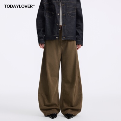 TODAYLOVER解构拼接弯刀休闲裤女