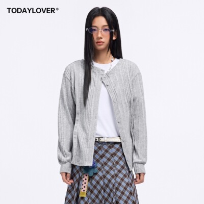 TODAYLOVER韩系针织开衫薄款女春季新款上衣慵懒高级感毛衣外套