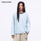 复古条纹撞色打底衫 美式 T恤女春季 TODAYLOVER索罗娜速干圆领长袖