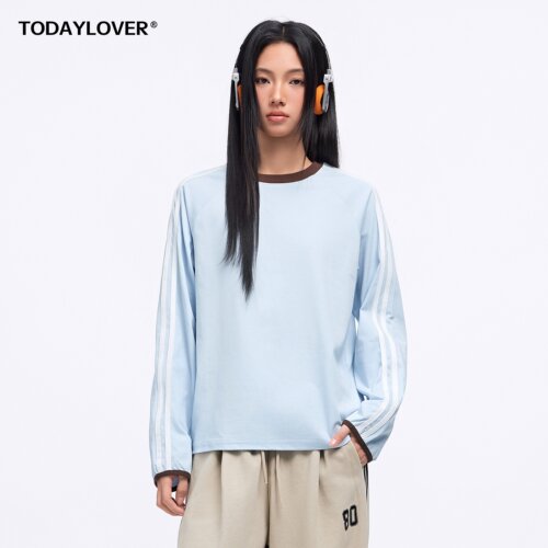 TODAYLOVER索罗娜圆领长袖T恤女