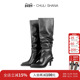古力娜扎同款 CHULI SHANA 吴宣仪 自由 尖头及膝长靴堆堆靴子女