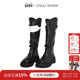 CHULI 厚底骑士靴及膝跳色堆堆长筒靴 25秋冬新款 SHANA 威士忌