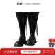 CHULI 圆头牛皮长靴绑带堆堆靴百搭靴子 26新款 SHANA 逐风