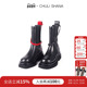 CHULI SHANA 傲世 金晨同款 设计感切尔西靴时尚 烟筒短靴女