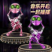 会跳舞 摆件 骷髅人跳舞摇摆发条3d打印趣味玩具骷髅头儿童夜光款