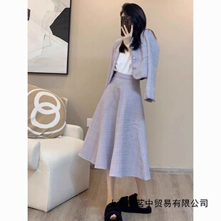 秋冬名媛小香风港风复古chic时尚感气质半身裙两件套套装女装