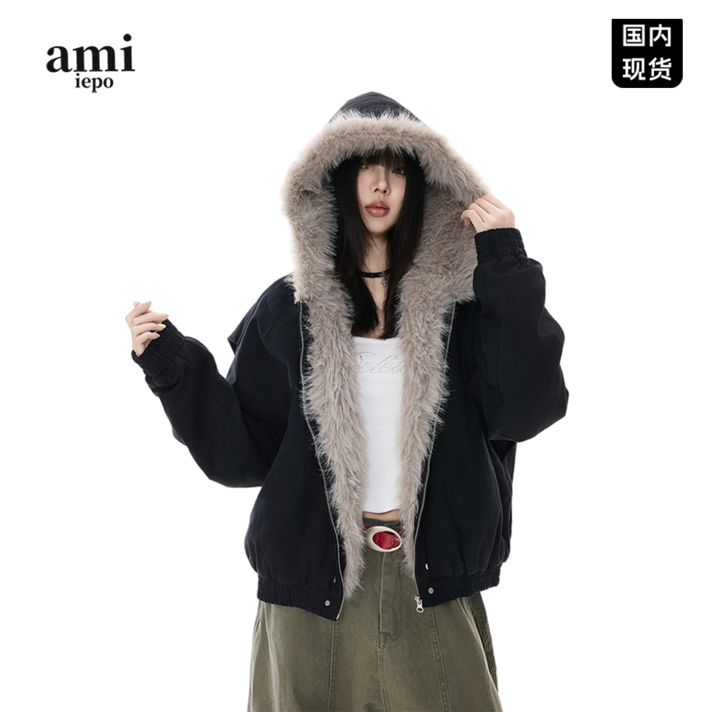 Ami座山雕棉服美式百搭外套男女